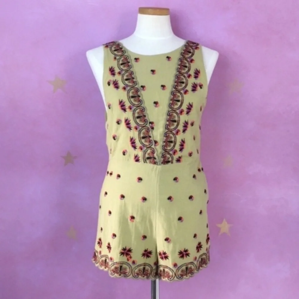 FREE PEOPLE NEW WITH TAGS LILA EMBROIDERED ROMPER
